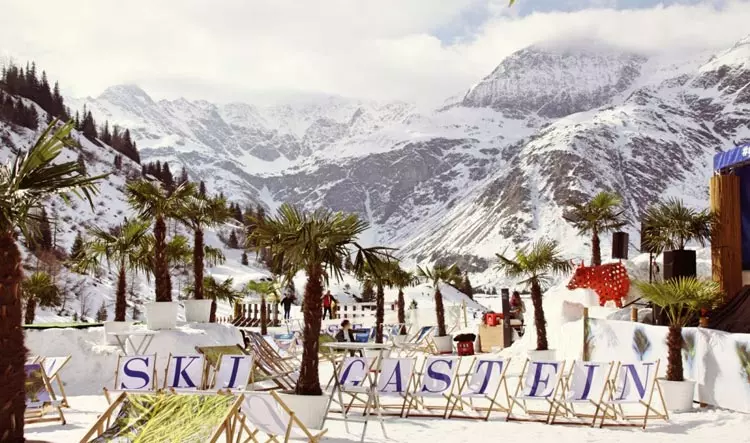 Bild zeigt Ski Gastein Palmen auf den Almen